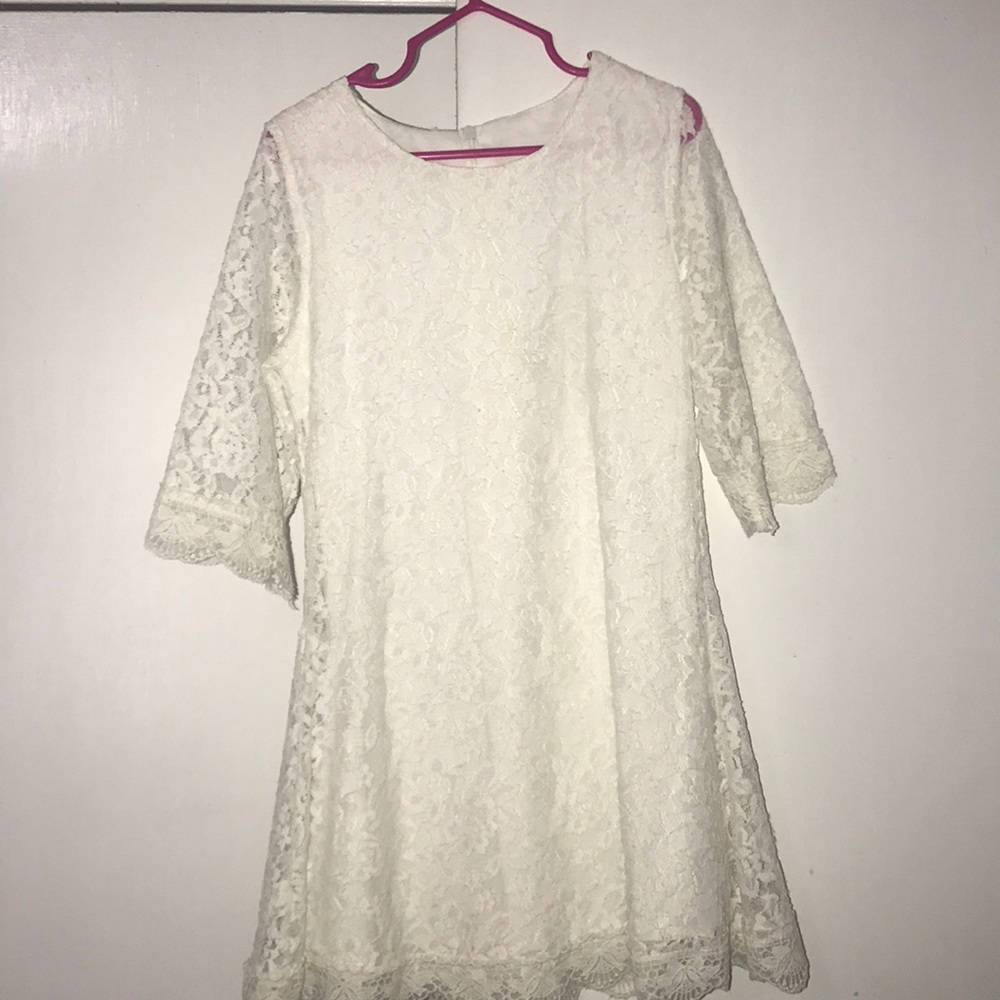 Ivory lace flower girl dress